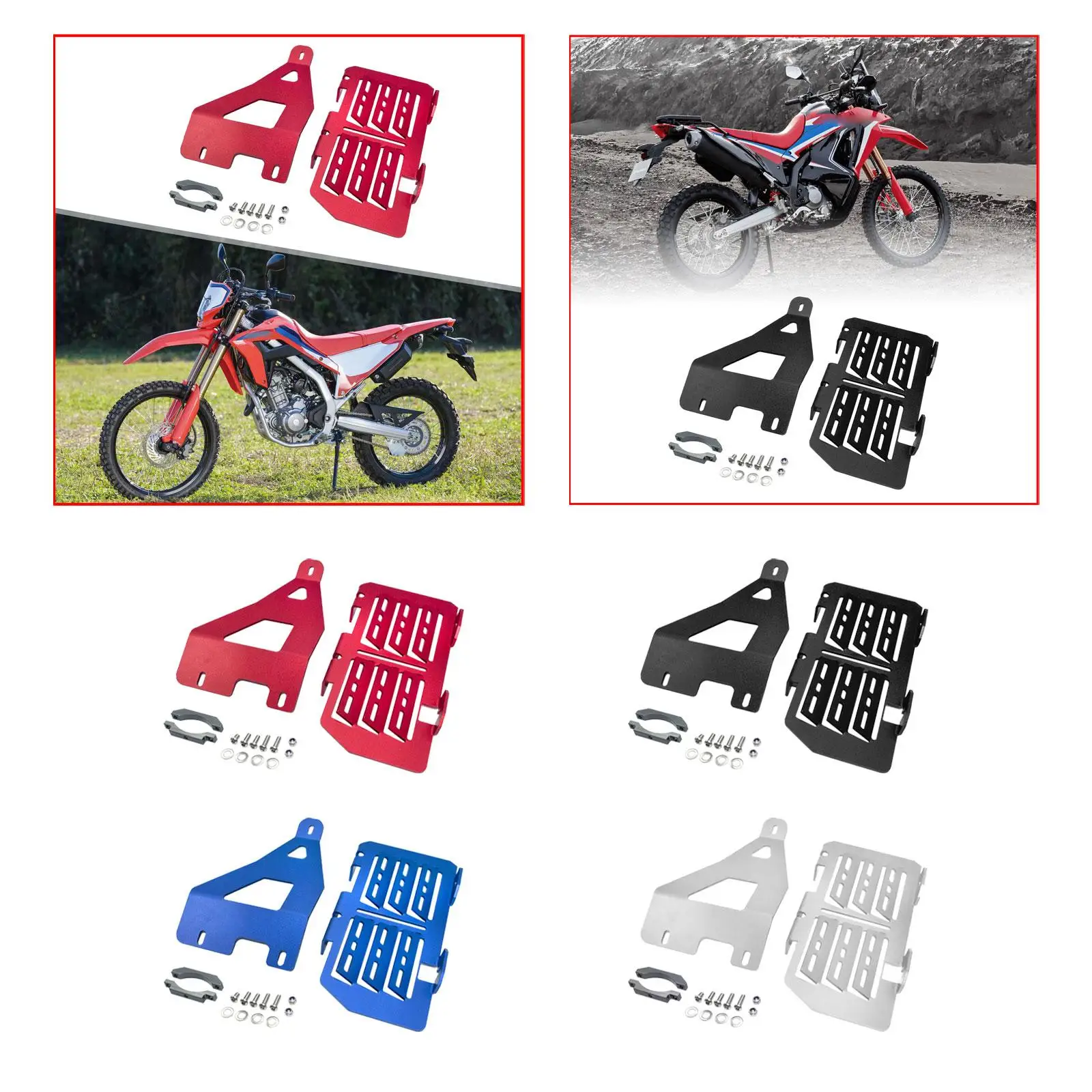 Motorcycle Radiator Grille Guard Part Aluminum Easy to Install Maintenance Spare Shield for Honda Crf300L |