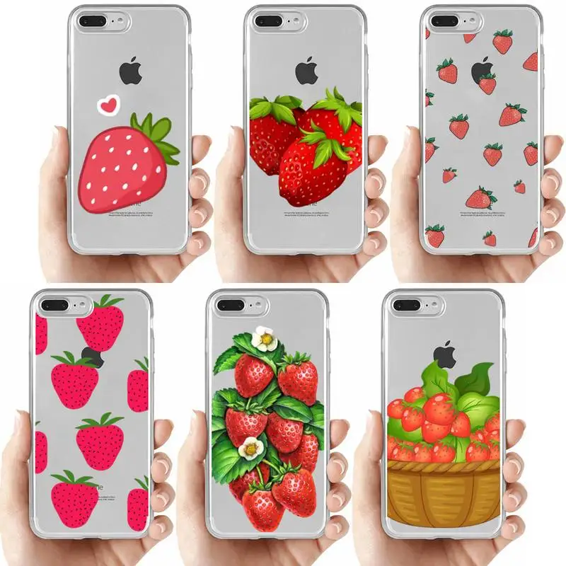 

Strawberry Phone Case For iPhone 14 13 12 11 Pro Max XS X XR SE 2020 6 7 8 Plus Mini Protective Cover