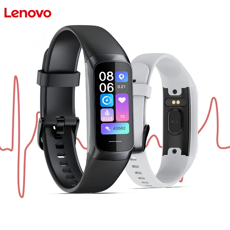 

Lenovo Smart Bracelet Heart Rate Blood Pressure Blood Oxygen Monitoring 25 Sport Modes 3ATM Waterproof Bluetooth 5.0 Smart Band