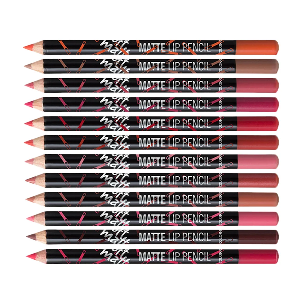 

12 Matte Lip Liner Lipstick Pen Lip Lip Shaping Lipstick for and