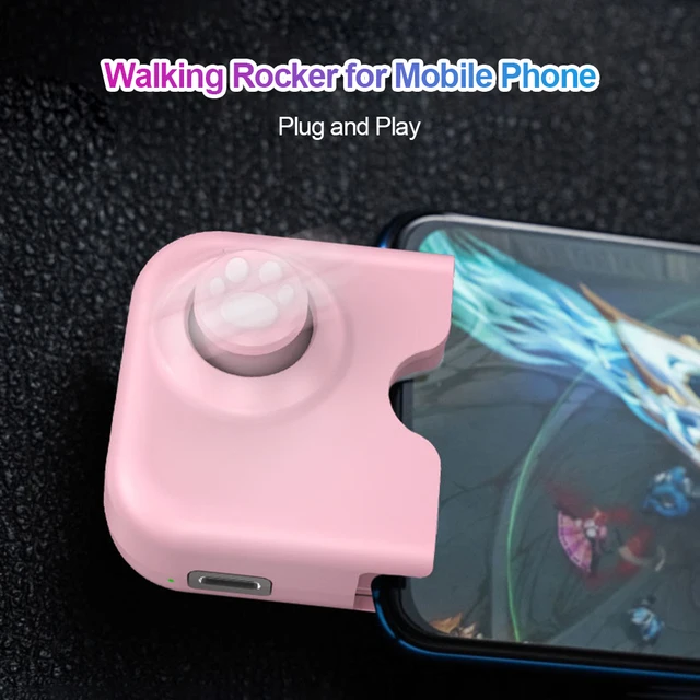 Mobile Game Controller For Genshin Impact LOL Gamepad Phone Grip Rocker Handle for IPhone Joystick Pubg Tablet Game Pad Pink 4