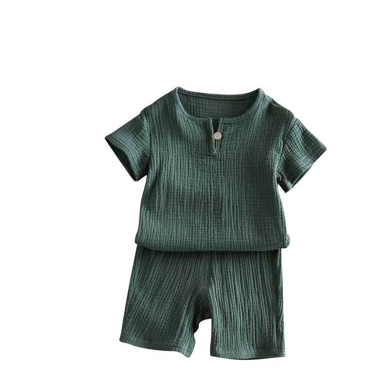 

Kids Boys Clothing Sets Summer New Style Clothes Solid Color Round Neck Short Sleeve T-Shirt+Shorts 2Pcs Children Clothes Suits