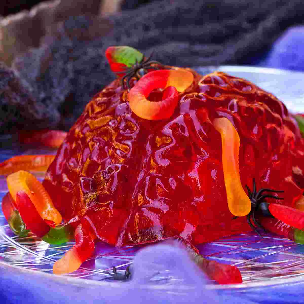 BESTONZON Хэллоуин Brain Set Gummy Worm силиконовые формы гелатин для мозга гератин