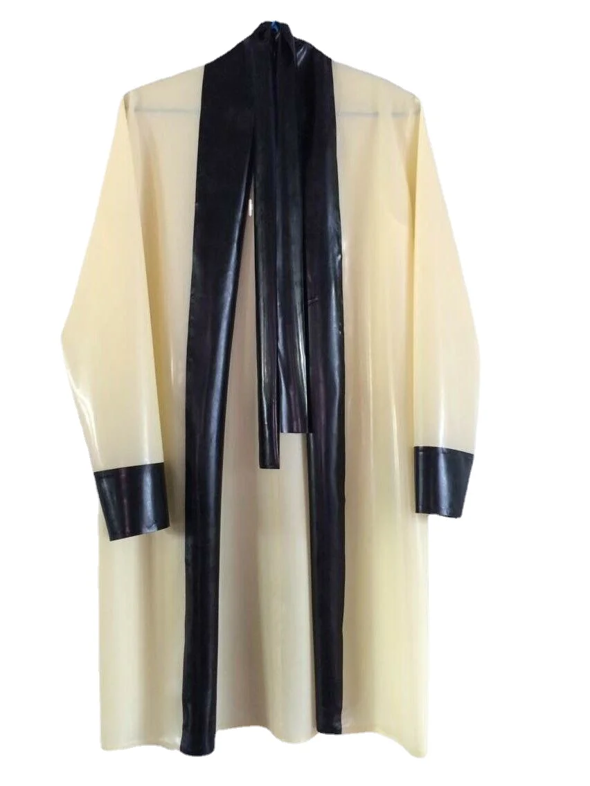 Латексные Gummi Oberteil Sexy Weiß Schwarz Косплей Lang Sleepwear Mantel S-XXL 0 4 мм