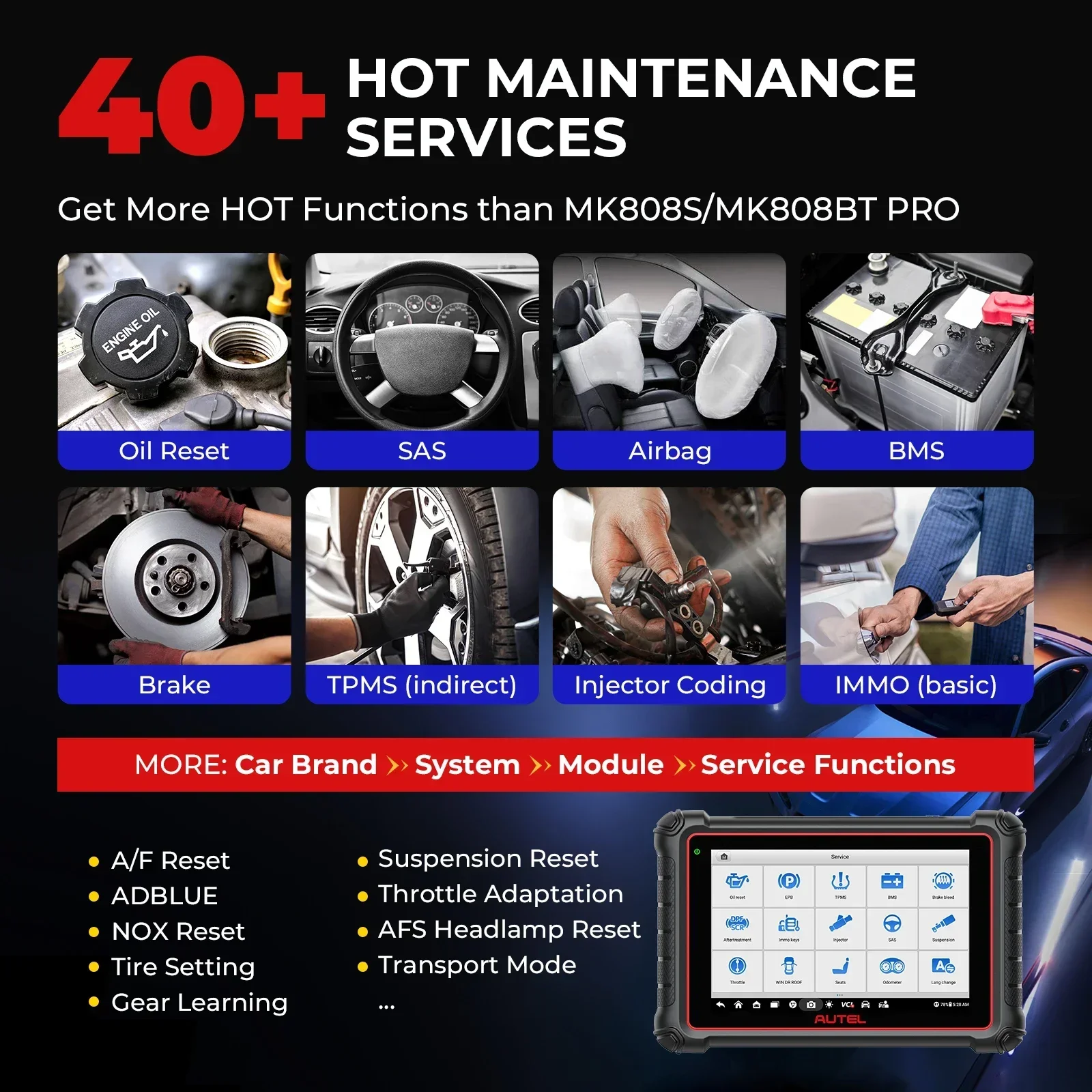 Autel MaxiPRO MP900-BT KIT диагностические инструменты CANFD DOIP двунаправленный автомобильный