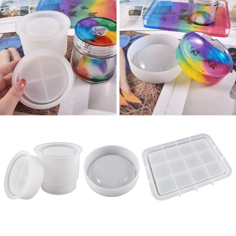 

Storage Container Tray Silicone Molds Ashtray Epoxy Resin Mold DIY Jewelry Storage Jar Plaster Mold Handmade Crafts Tool