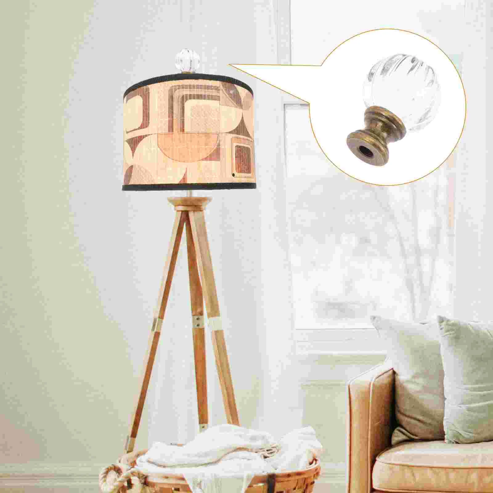 

Crystal Lamp Finials Glass Lamp Shade Lampshade Finials Diamond Knobs Shade Knob Spherical Lamp Topper Knob