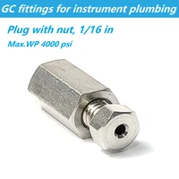116 inch tube plug with nut gc hplc fittings for instrument plumbing stainless steel connector for agilent shimadzu
