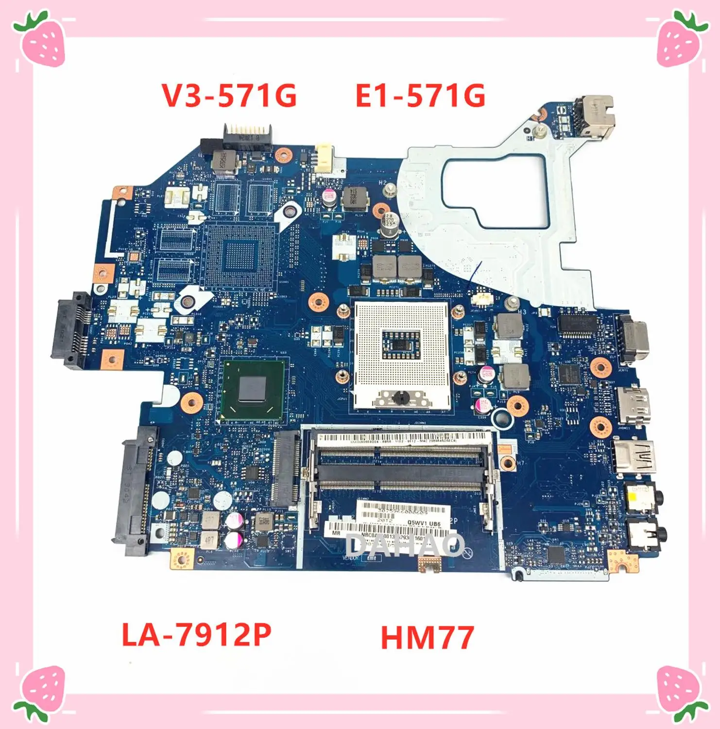 For Acer aspire E1-531 E1-571G V3-571G V3-571 Laptop Motherboard Q5WV1 LA-7912P with SLJ8C HM77 DDR3 Support i3/i5/i7 100% Test