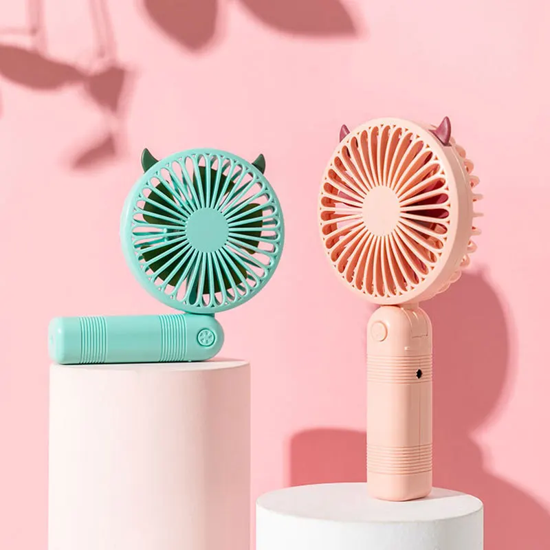 

New Spot USB Charging Cartoon Fan Foldable Handheld Small Fan Mini USB Charging Fan