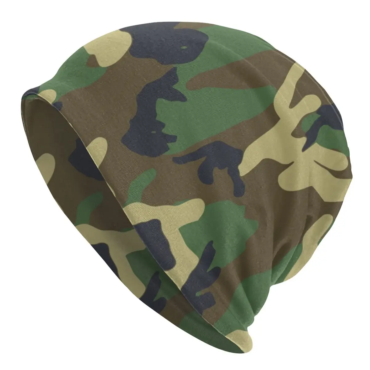 

Зеленые и коричневые облегающие шапки с камуфляжным принтом, мужские и женские модные зимние теплые вязаные шапки, взрослые военные армейские шапки