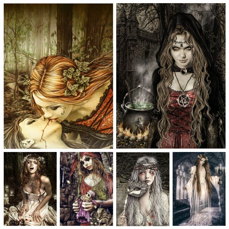

Full Square Drills Victoria Frances 5d Vampire Girl Diamond Painting Embroidery Art Cross Stitch Kit Poster For Home Wall Decor