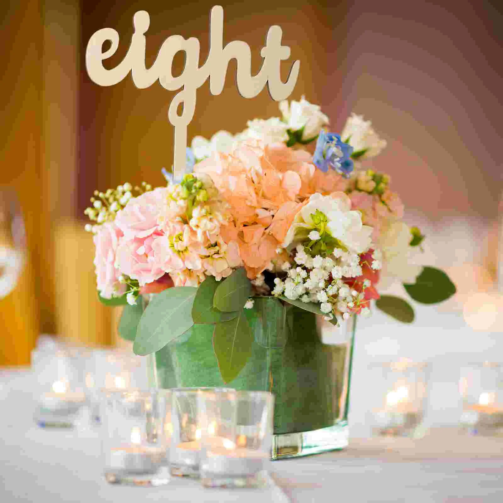 

12 шт. Свадебный декор, украшение «сделай сам», деревянные цифры для стола, винтажные цифры для стола, столовые аксессуары, держатель для наст...