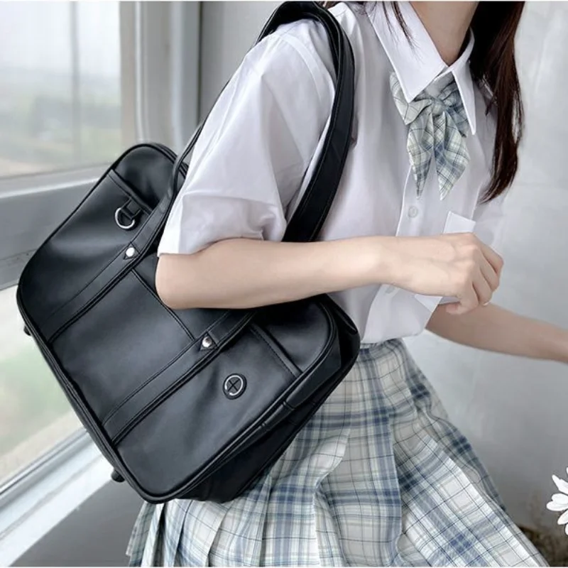 

Fashion New Uniform Shoulder Bags Sweet Japanese PU JK Hand Bags Teenage Girls Large Capacity Harajuku Bags for Women