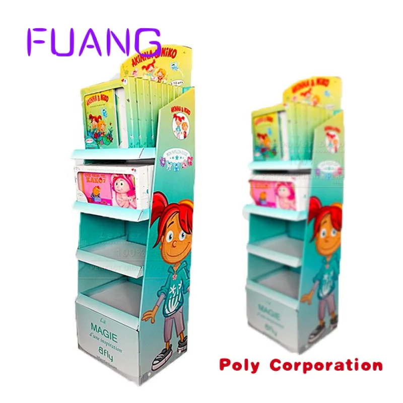 Retail Promotion Stackable Free Standing Point of Sale Die Cut Grocery Store Corrugated Cardboard Box Stand for Toy