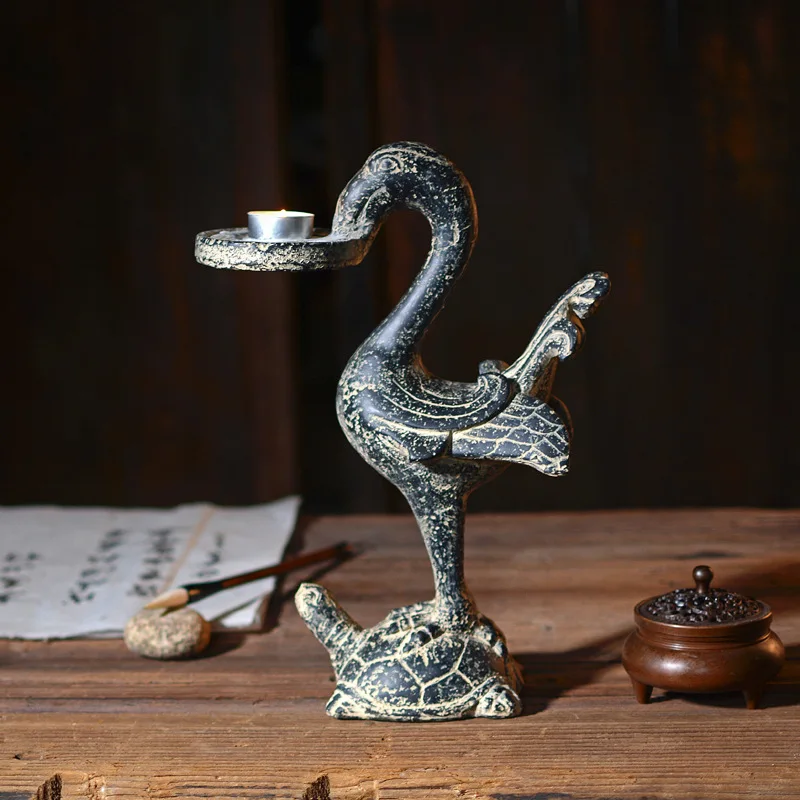 

Ретро креативный подсвечник Новый китайский стиль чайная комната Домашний декор искусство Классический ретро подсвечник античные централ...