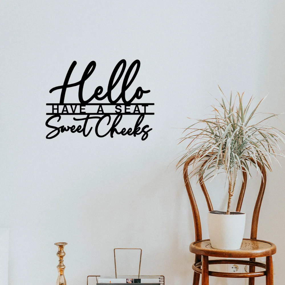 Очаровательные милые щеки с надписью Hello Sweet Металлическая черная Милая