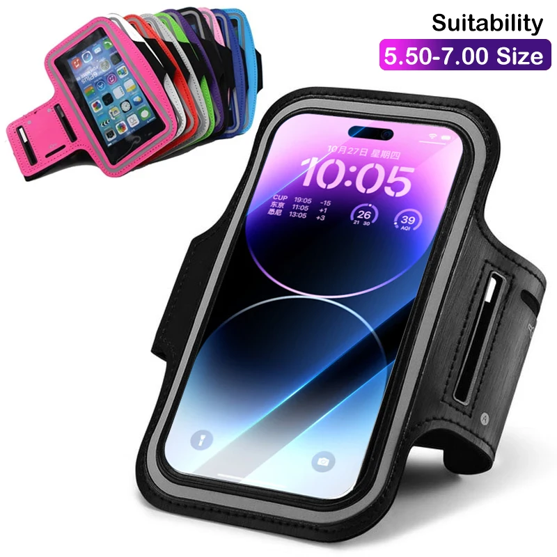 Running Sports Armbands Zipper Bag For AirPods Pro iPhone 14 13 12 11 Pro Max XS Samsung S23 Xiaomi Phone Case Holder ArmBand