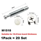 20 шт.лот 3 в 1 эксцентриковые крепежные детали для колесных гаек Соединительный винт для мебели с дюбером и предварительно вставленной гайкой