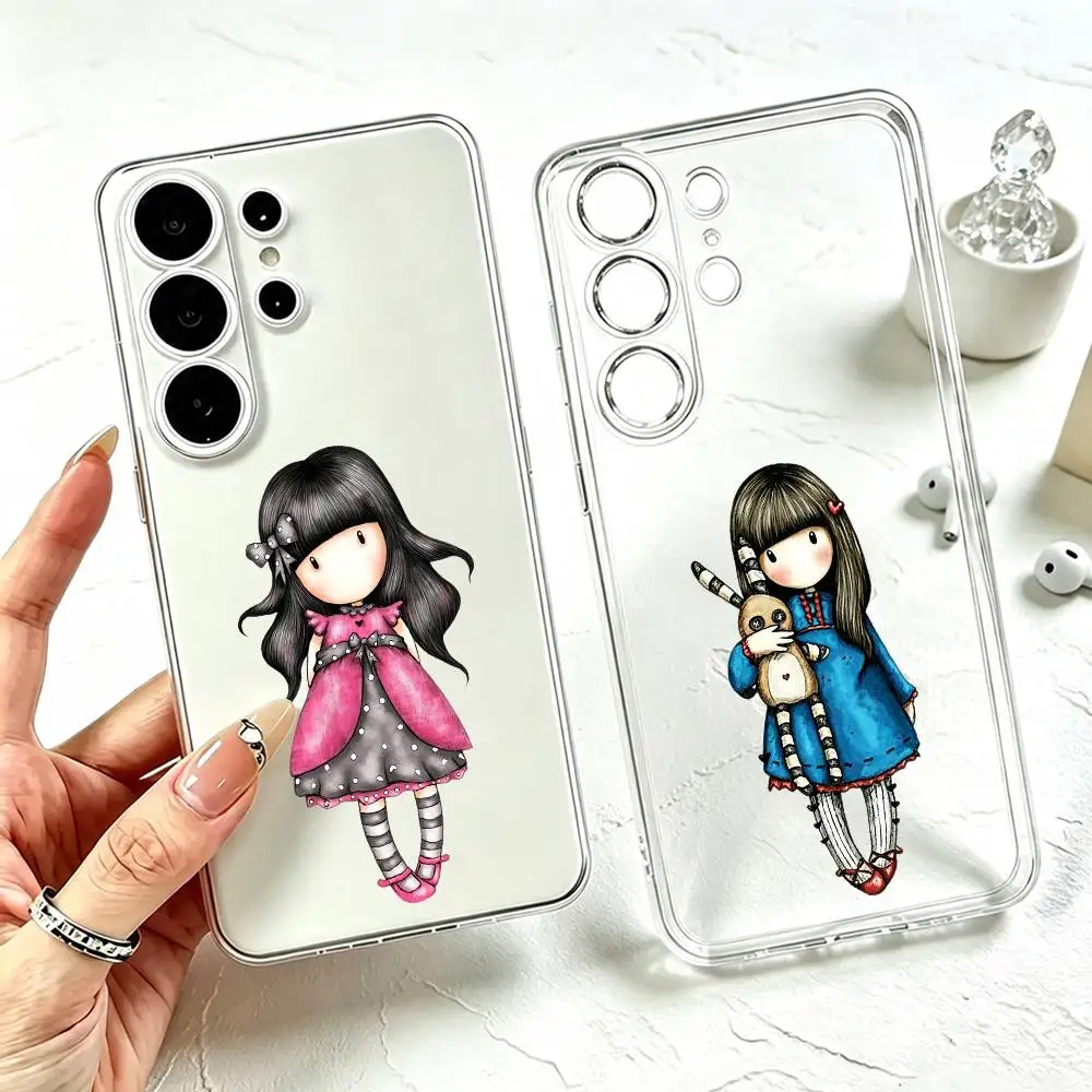 Фото Милый прозрачный чехол S-Santoro G-Gorjuss для телефонов Samsung S25, S24, S21, S22, S23, S30, Ultra, S20, Plus, Fe №1