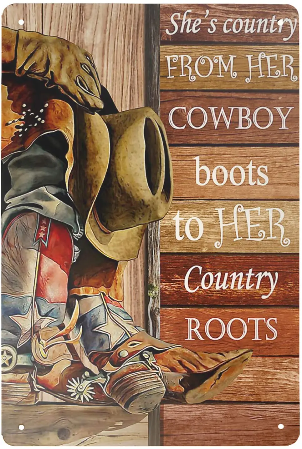 

Texas Cowboy Clothing She Is The Country Retro Garage Bar Coffee Shop Home Wall Decoration From Her Cowboy Tank Logo