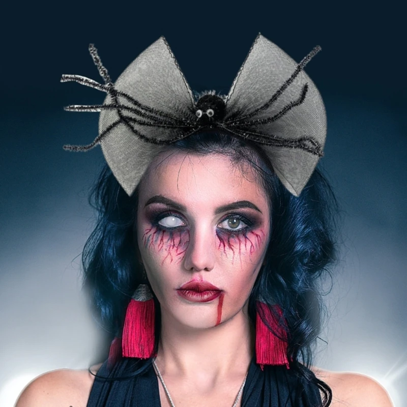 

Halloween Headband Hair Accessories Bowknot Mesh Hairpin Skull Head Hairpin