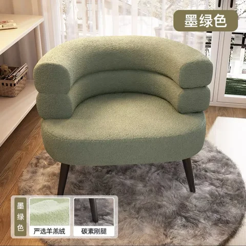 Скандинавская имитация ягненка, бархатный одиночный диван-стул, мебель для гостиной, спальни, балкона, стулья для отдыха и макияжа, Туалетные стулья