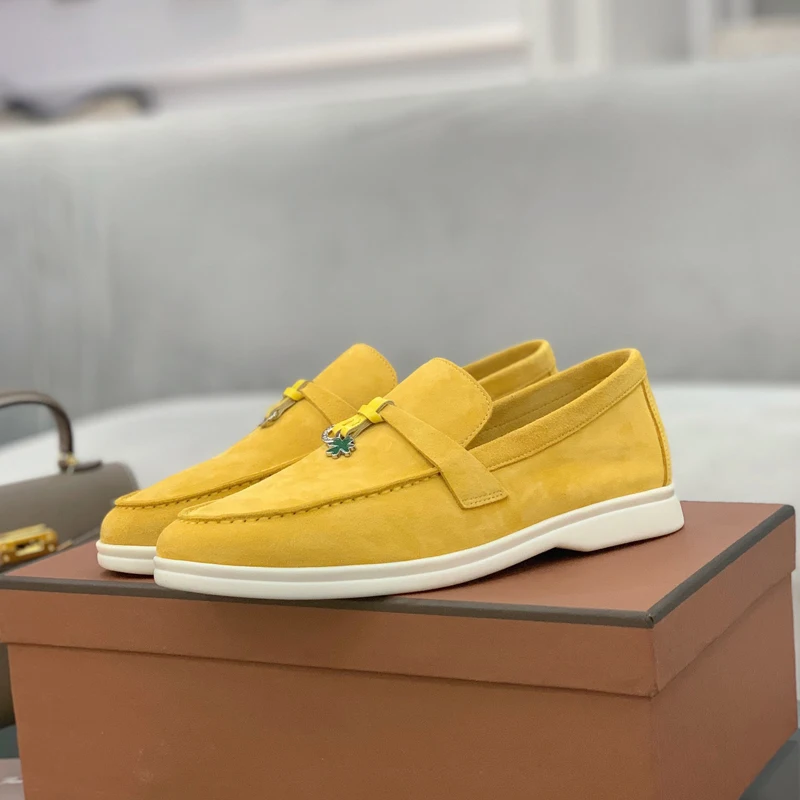 Shoes For Women Loafers Men Shoes 2023 Summer Fashion Casual Luxury Brand Designer Leather Ladies LP Loafers Casual Shoes