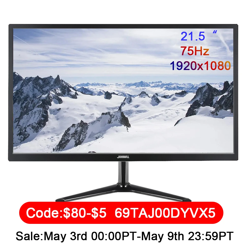 

Monitor Gaming 21.5 Inch 1920x1080 75Hz IPS Panel Computer Secreen VGA HDMI Compatible for PS4 PS5 XBOX TV BOX Switch Displays