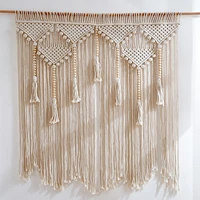 large macrame wall hanging tapestry hand woven bohemia tassel curtain tapestry wedding backgrou boho decoration 100x110cm