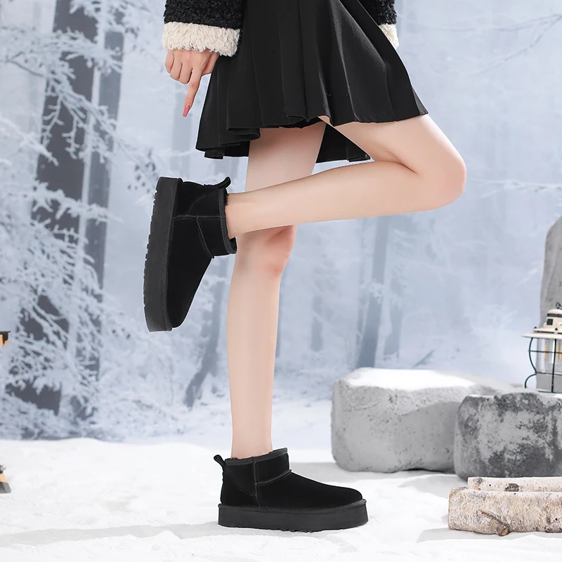 Женские зимние ботинки из замши на платформе размер 35 - 43 цвет в ассортименте