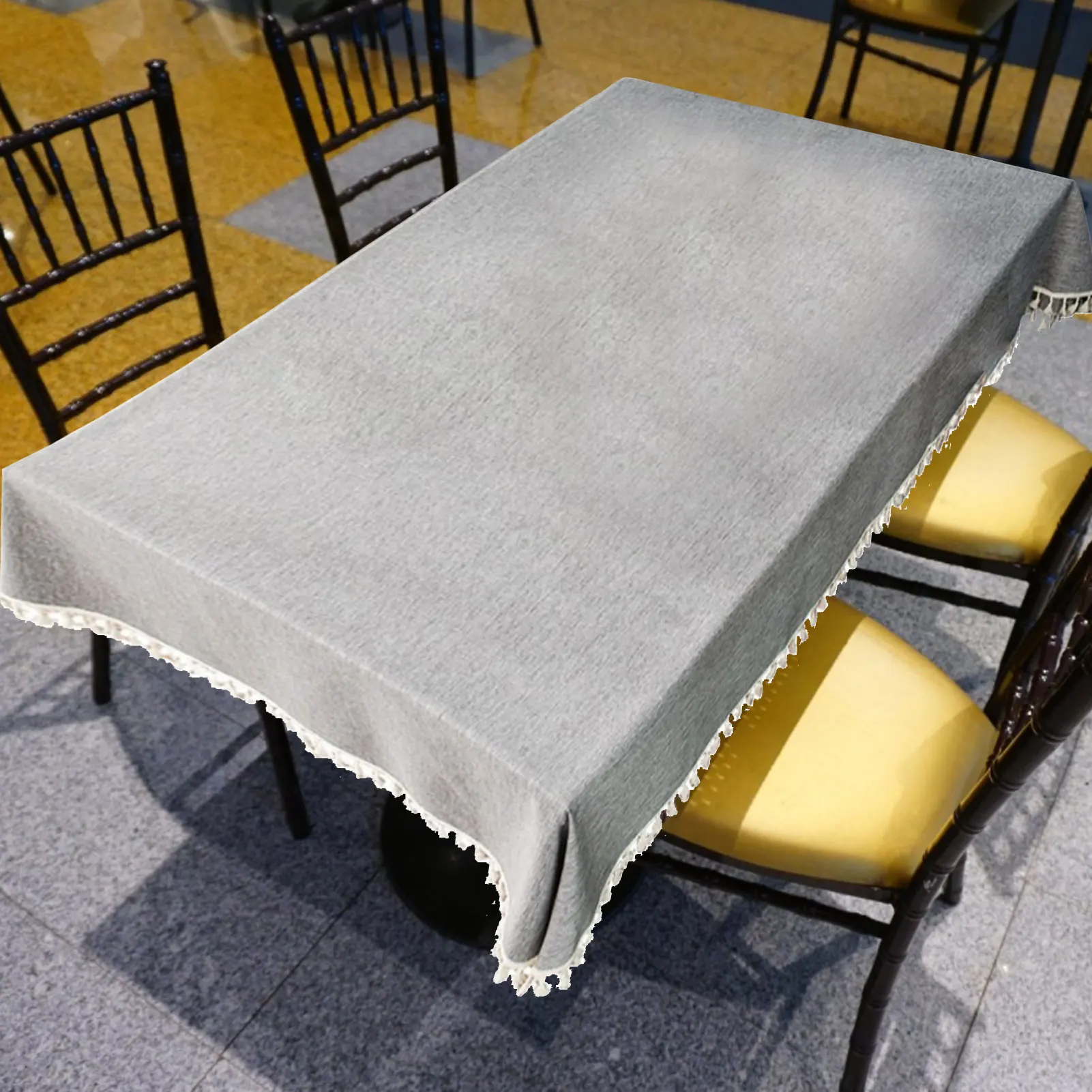 

Cotton Linen Tablecloth Washable Crinkle-resistant Waterproof Rectangular Tablecloth With Tassel Living Room Table Decoration