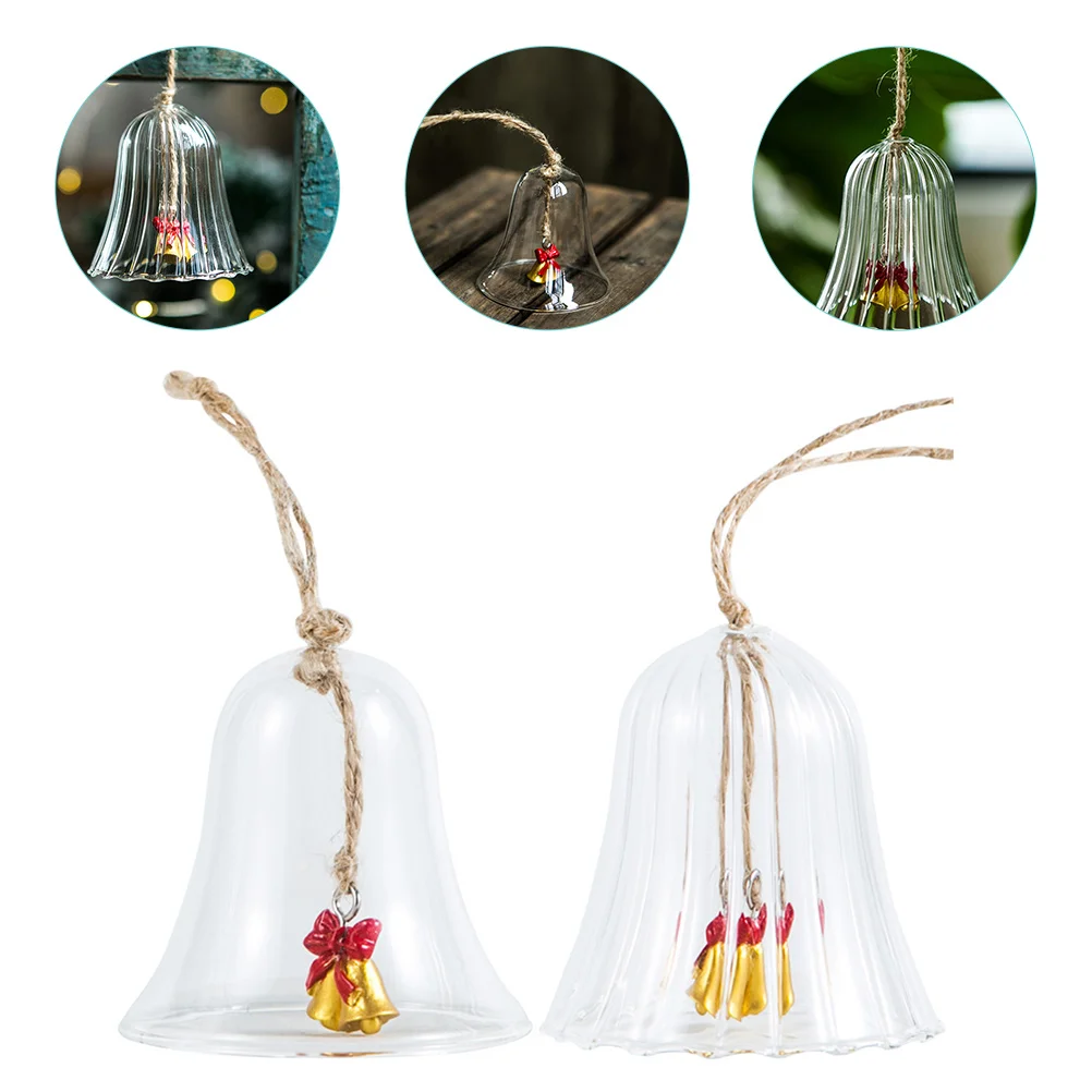 

2pcs Wind Chimes Glass Wind Bells Christmas Bell Wind Chimes Balcony Pendants