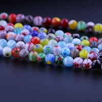1strands round shape 8mm mixed flowers millefiori glass loose spacer beads lots for diy crafts jewelry making findings