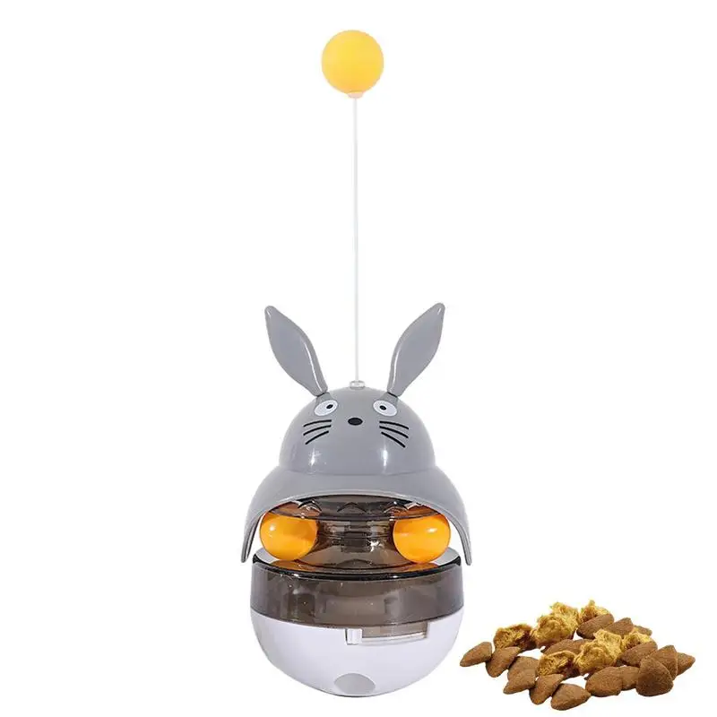 

Cat Wand Toy Treat Ball Dispenser Cat Teaser Wand Cartoon Multifunctional Training Toys Adjustable Leakage Feeder For Home Pets