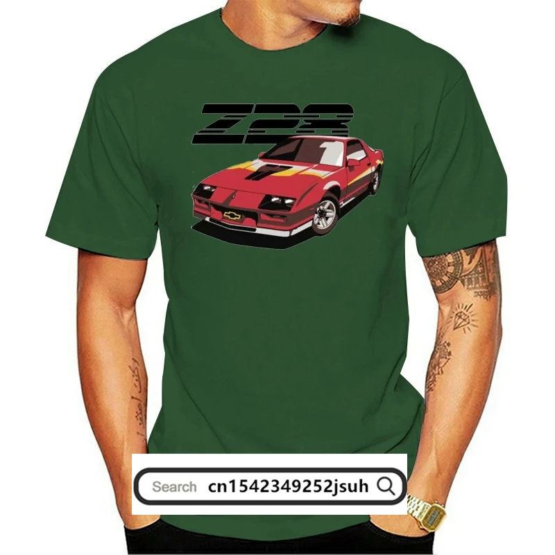 100% Хлопковая мужская футболка с принтом на заказ и круглым вырезом Camaro Z28 Gen 3