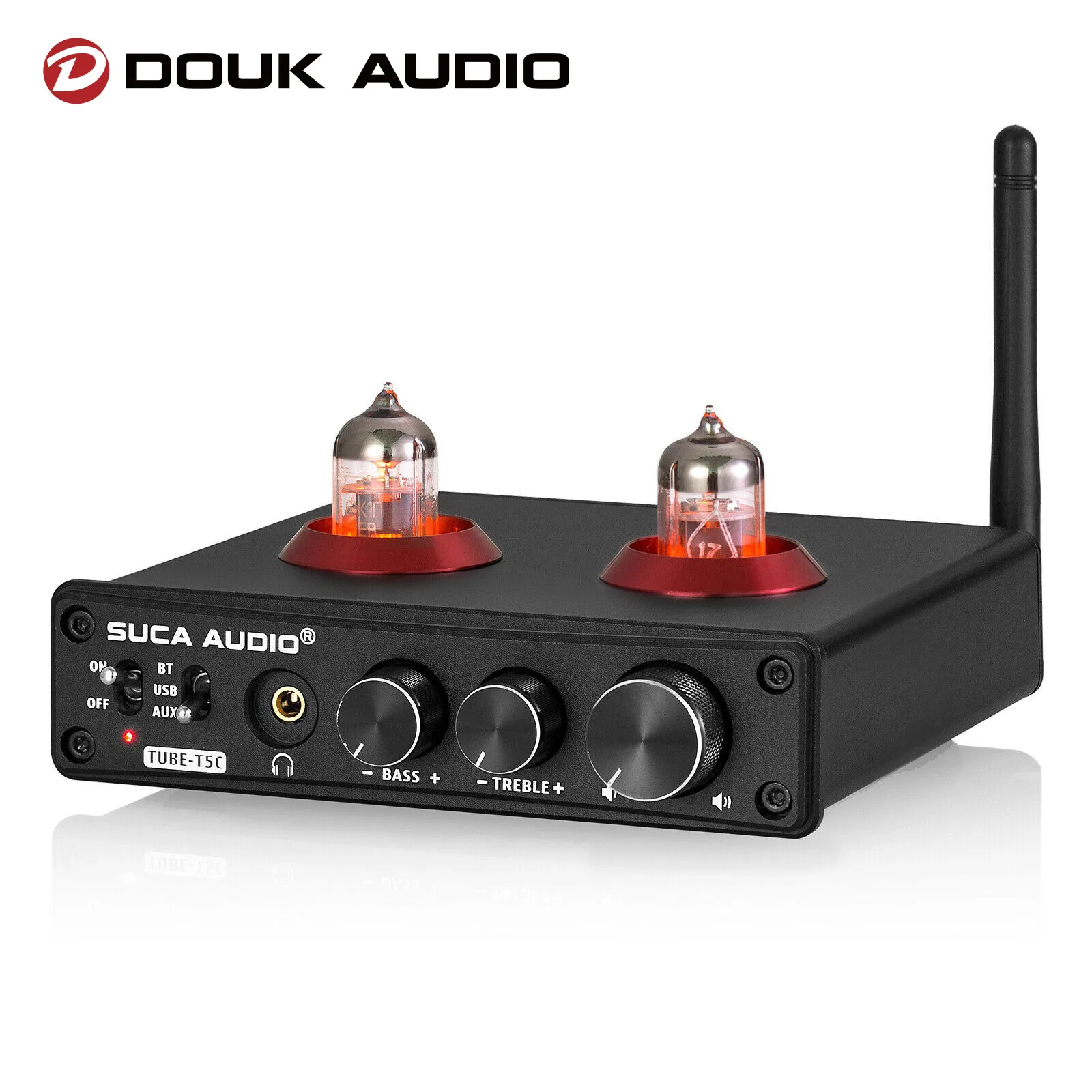 

Douk Audio HiFi Bluetooth 5.0 Stereo Vacuum Valve Tube Preamp Desktop Headphone Amp USB DAC Receiver APTX-LL