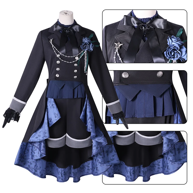 Фото Аниме Ciel Phantomhive Косплей Костюм Черный дворецкий Косплей Парик Ciel Черная Роза Униформа Шляпа Костюм на Хэллоуин для мужчин Comic Con №2