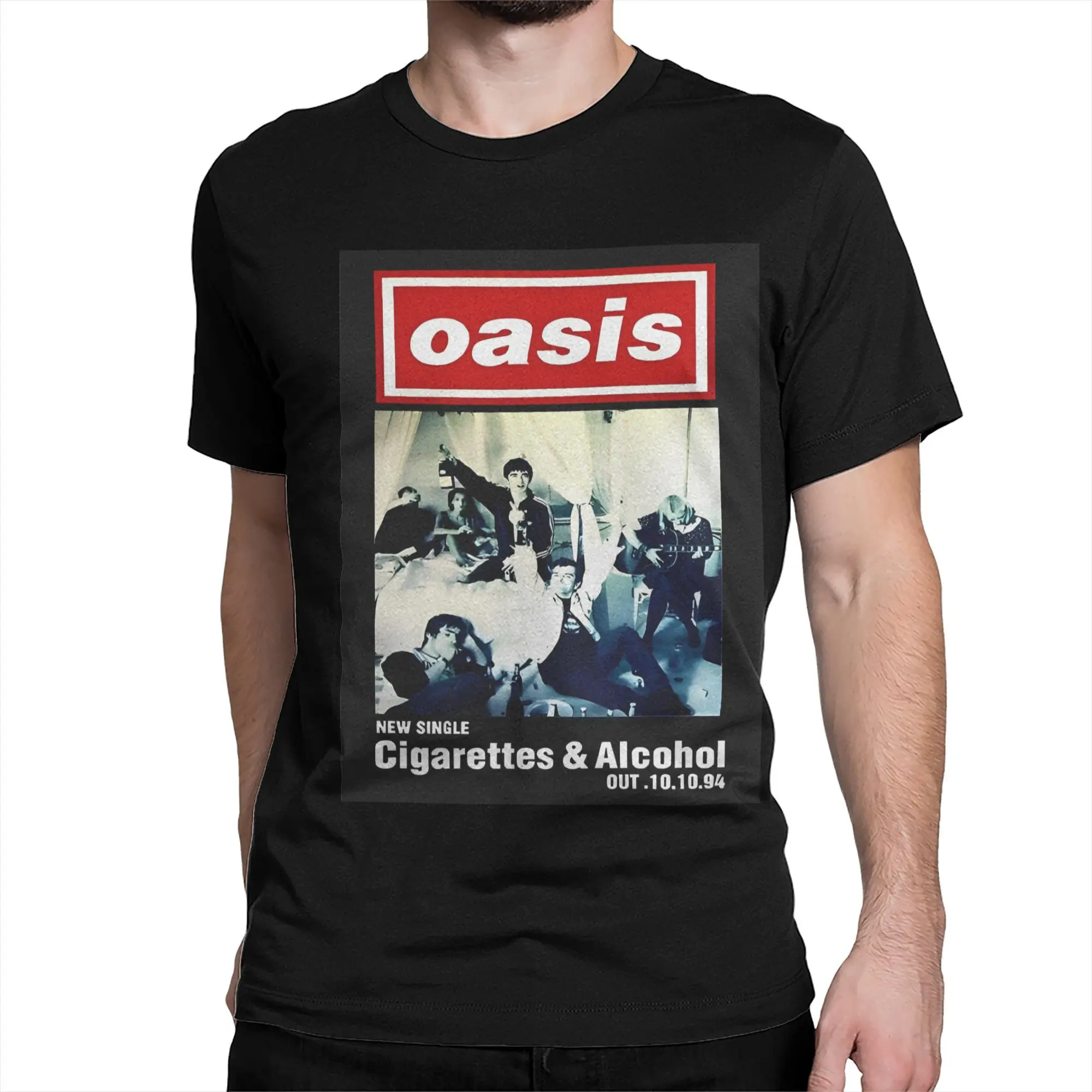 Men Minimalist Cigarettes And Alcohol O-Oasis 1994 T Shirt Cotton Clothes Vintage Short Sleeve Round Neck Tee T-Shirts