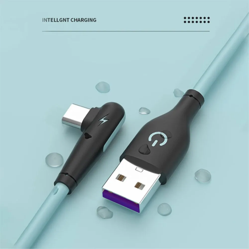

YOCPONO Two-color elbow liquid soft rubber data line is suitable for Type-C data line OPPO Xiaomi mobile phone fast charge