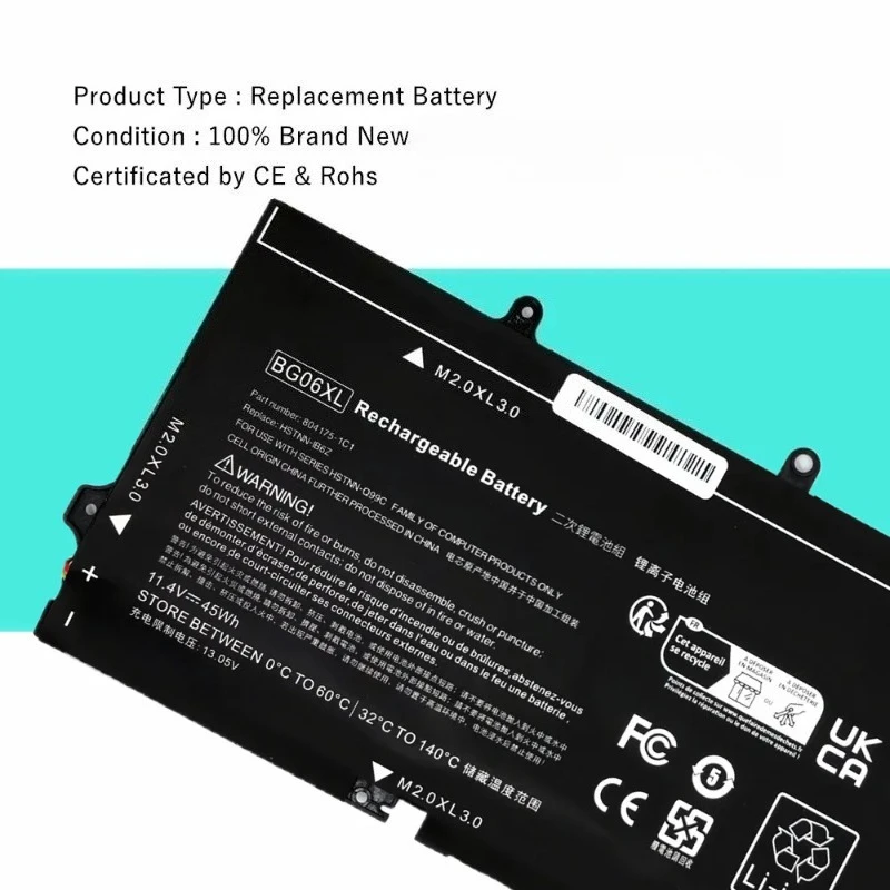 Фото Аккумулятор для ноутбука 11.4V BG06XL для HP EliteBook 1040 G3 (P4P90PT) серий HSTNN-IB6Z HSTNN-Q99C 804175-1B1 804175-181 804175-1C1 №3