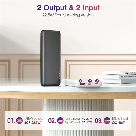 Power Bank 10000 мАч PD20W Быстрая зарядка Зарядное устройство для мобильного телефона iPhone 16 15 Samsung Huawei Xiaomi Powerbank Внешняя батарея