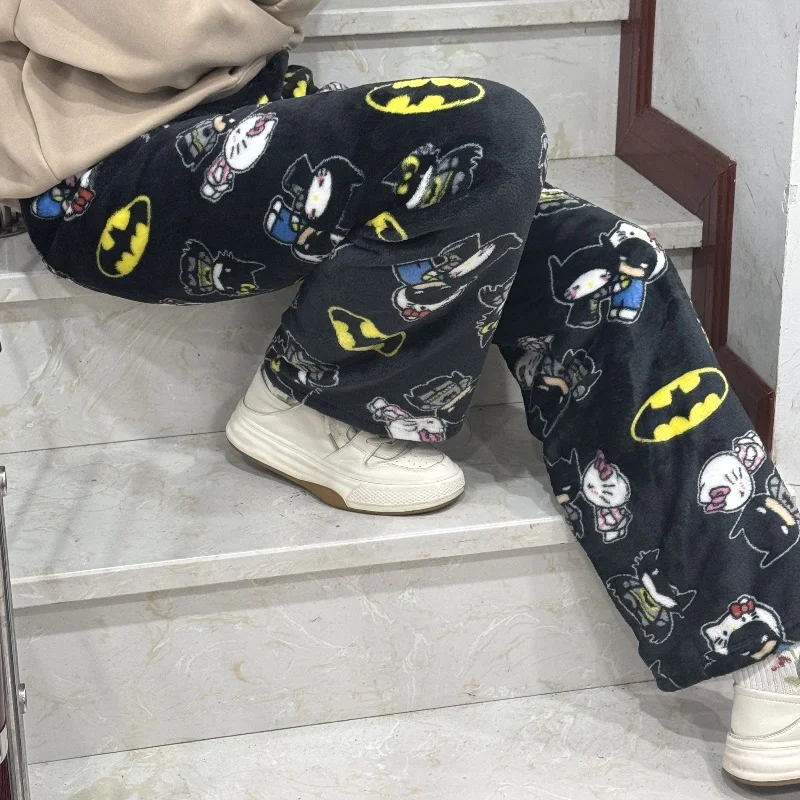 Новый Sanrio Y2k стиль осень Hello Kitty Бэтмен пижамные штаны мультфильм хип-хоп женские