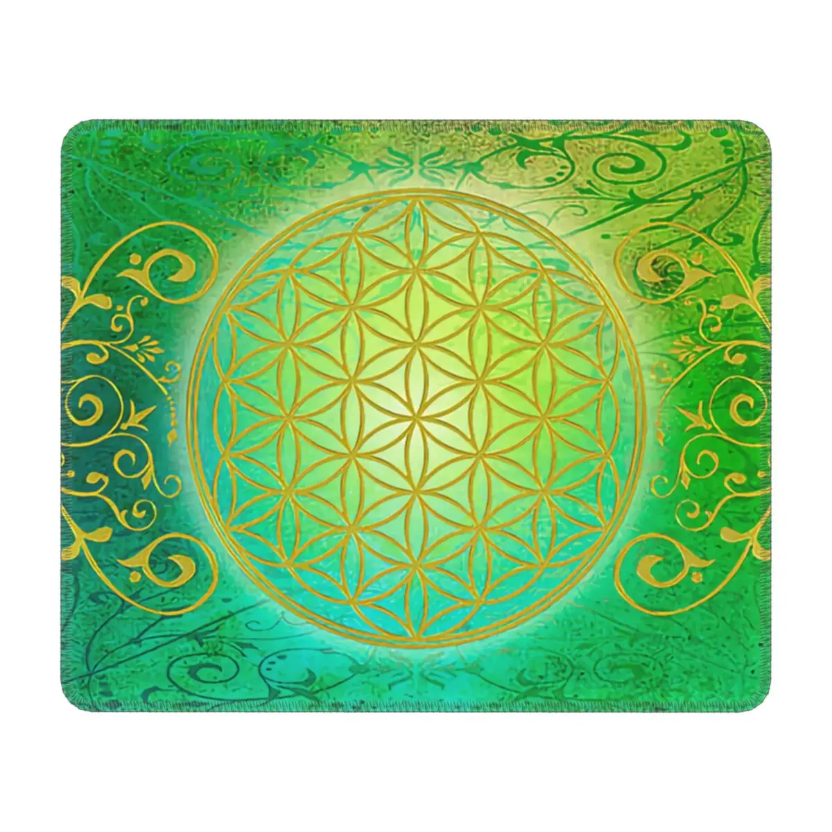

Элегантный игровой коврик для мыши с геометрическим цветком жизни Нескользящий Резиновый базовый Коврик для мыши геометрический Мандала О...