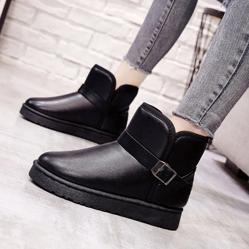 

2022Fashion Winter Women Snow Boots Warm Short Plush Soft Ladies Large Size Ankle Boots Ladies Fur Thick Sole LadiesCasual Shoes