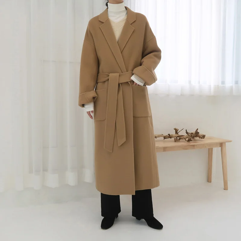 

Double-Sided Cashmere Overcoat Women 2022 New Autumn Winter Wool Jacket Female Mid-Length Loose High-End Woolen Windbreakers