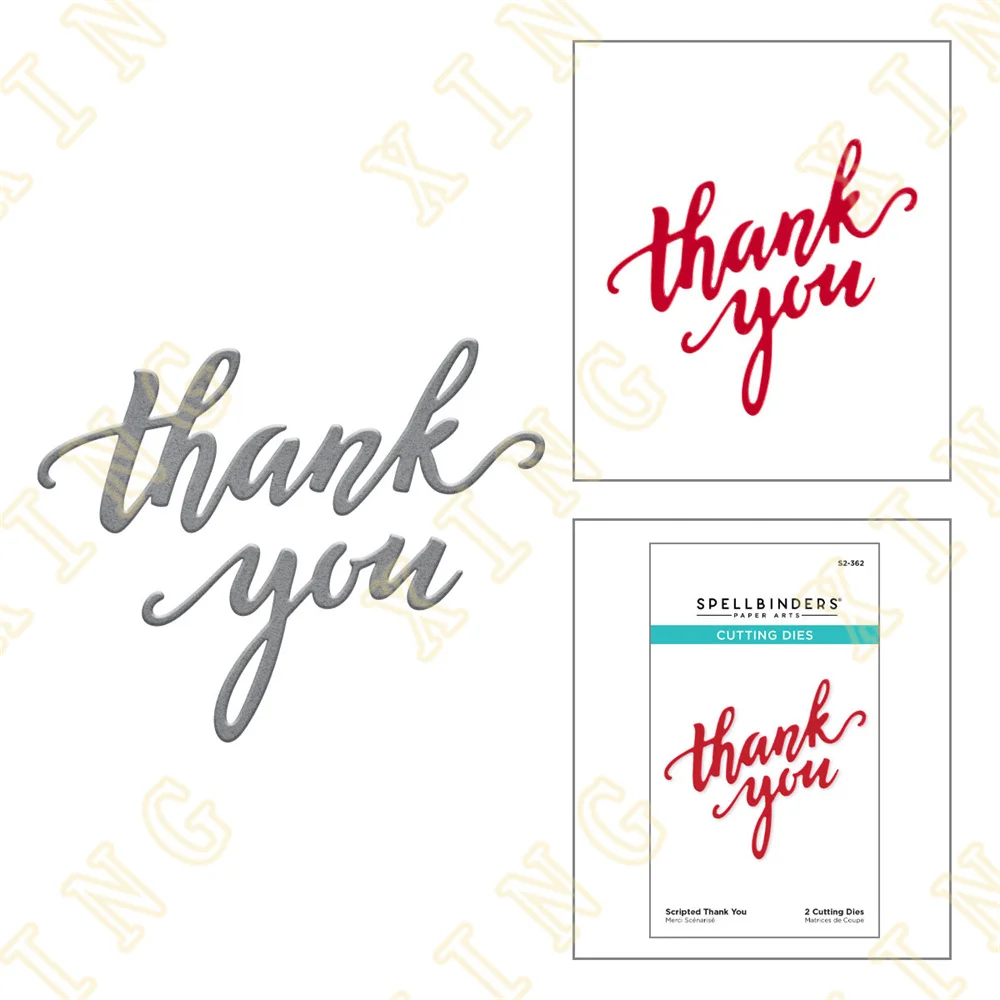 

Scripted Thank You Metal Cutting Dies for Diy Scrapbooking Dies Cut Stencils Maker Photo Album Template Handmade Decoration