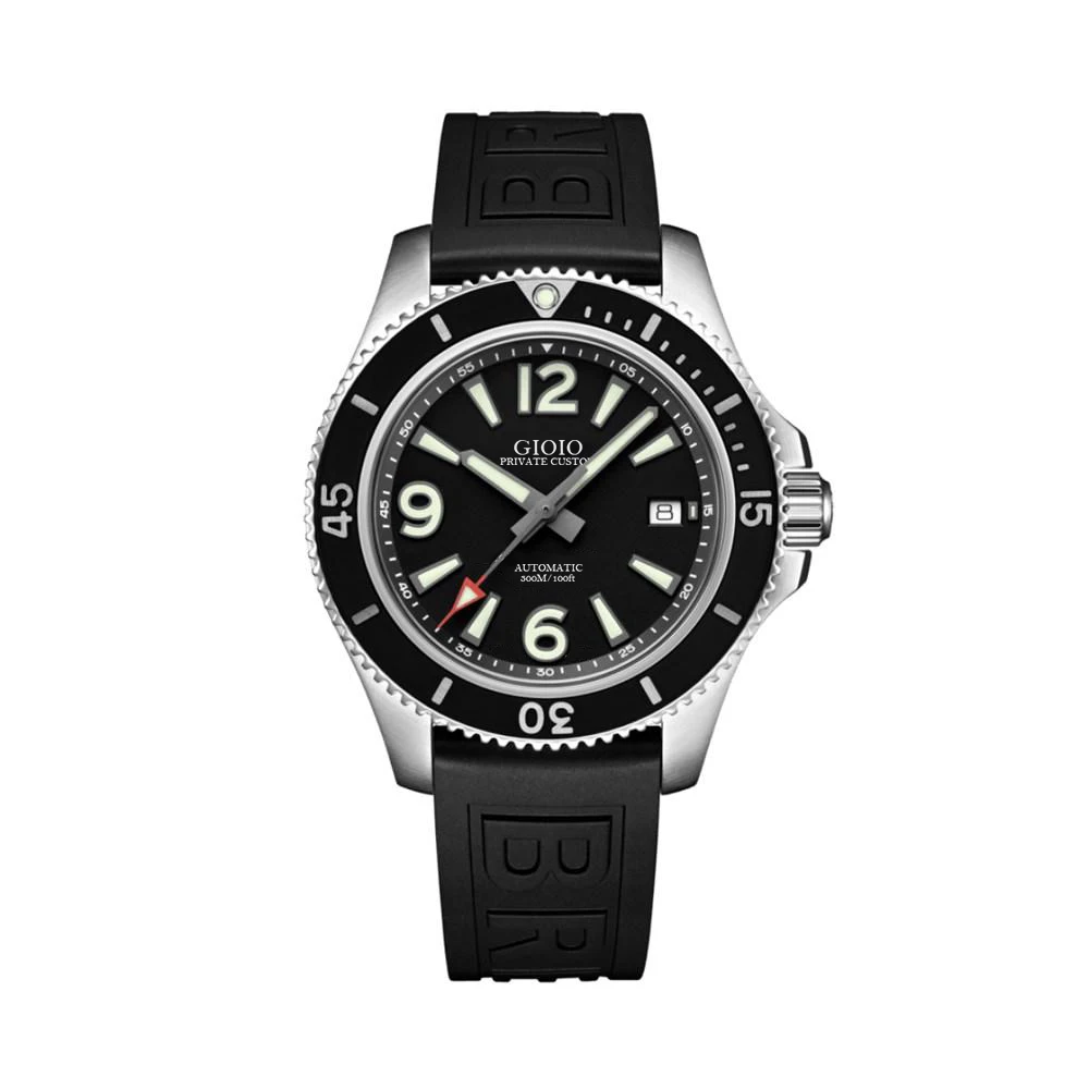 

men Ceramic Automatic Mechanical Watch Black Yellow Rubber
