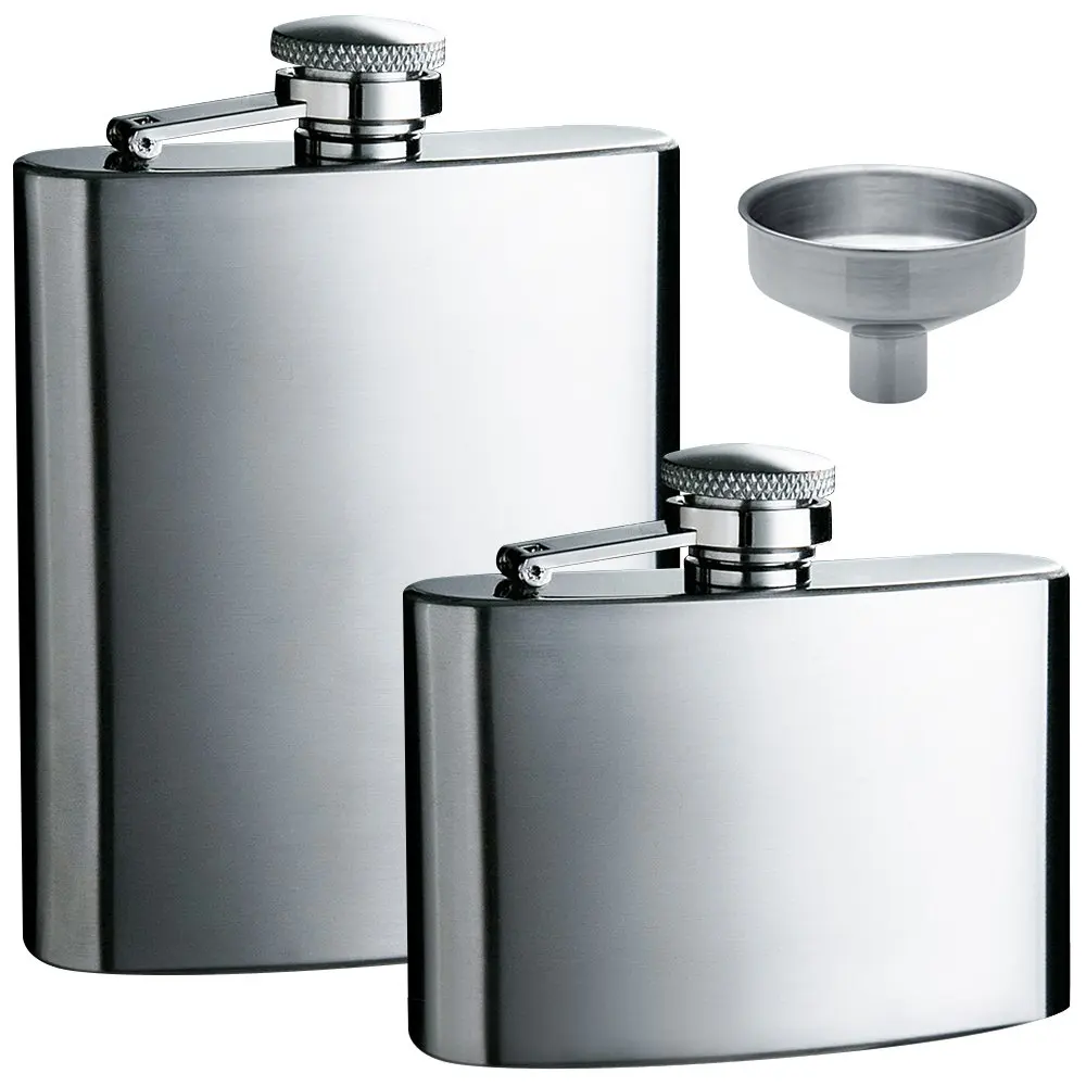 

Hip Flask 5oz and 8 oz with Funnel Stainless Steel Leak Proof Liquor Hip Flasks with Funnel for Storing Whiskey/Alcohol