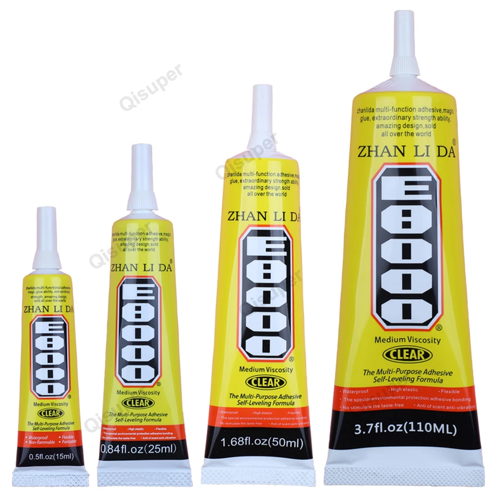 E8000 DIY Model Jewelry Rhinestone Glue Craft Car Leather Wood Textile Cloth Epoxy Adhesive Phone Repair Precision Tip Gem Stone